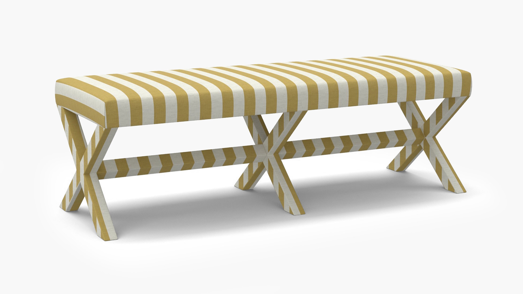 Double X Bench, Citrine Cabana Stripe - Image 1