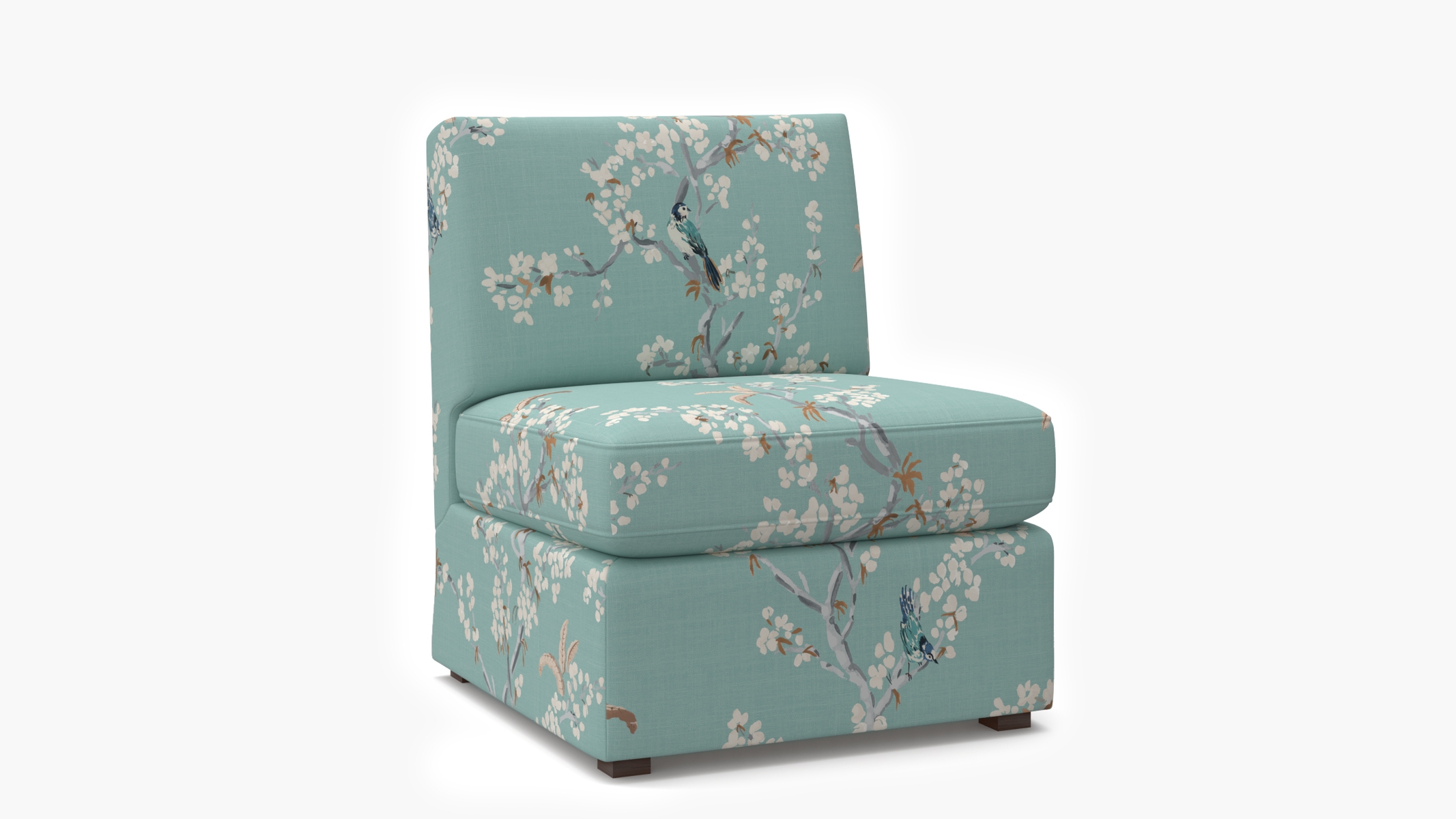Grande Slipper Chair, Mint Cherry Blossom - Image 1