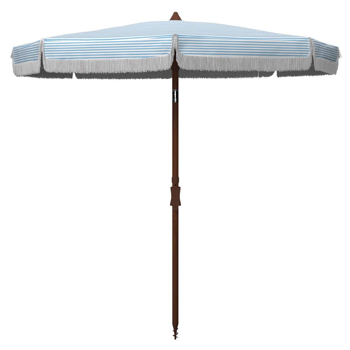 Copen 6.5' Beach Umbrella - Baby Blue/White - Safavieh - Image 0