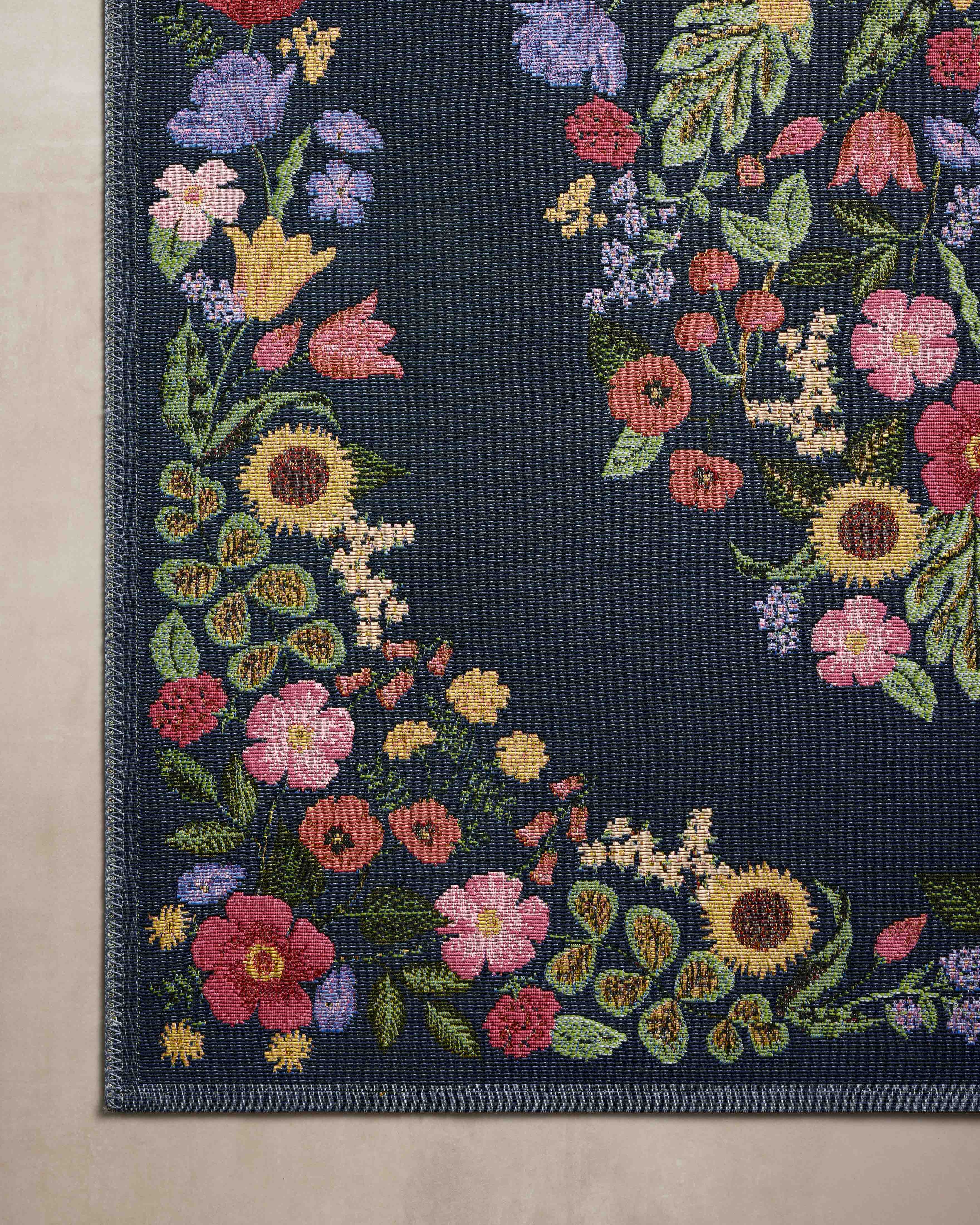 Rifle Paper Co. x Loloi Perennial Navy 2'-5" x 3'-11" - Image 4