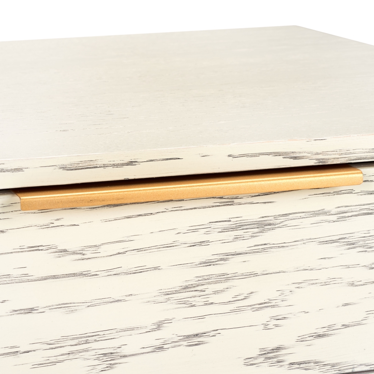 Pierre 2 Drawer Coffee Table - White Washed / Gold - Safavieh - Image 3