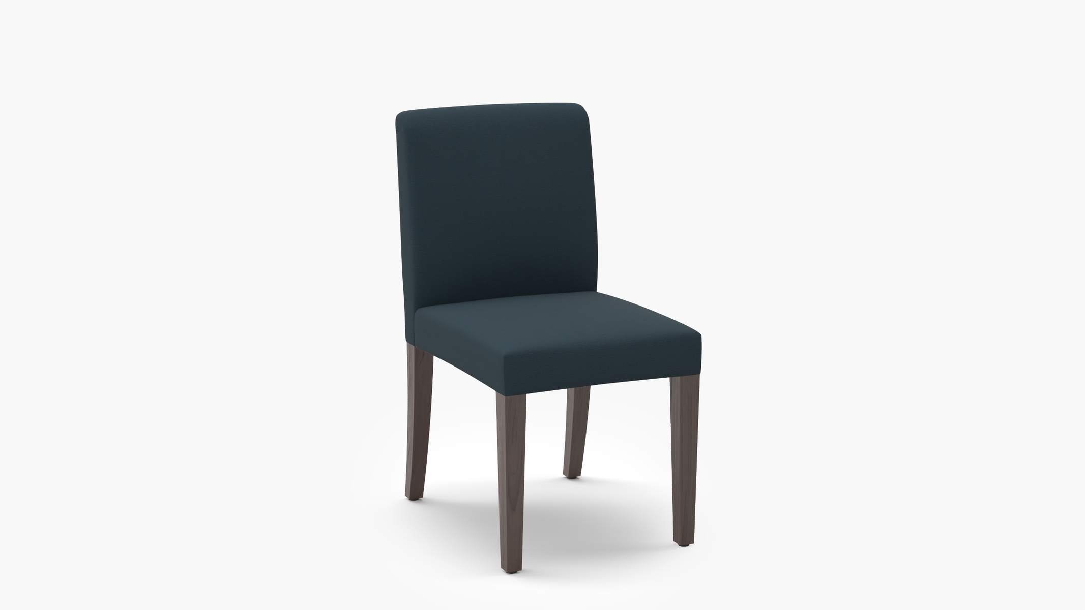 Signature Dining Chair, Navy Everyday Linen, Espresso Square Tapered Leg - Image 1