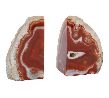 Agate Bookends, Rust - Image 0