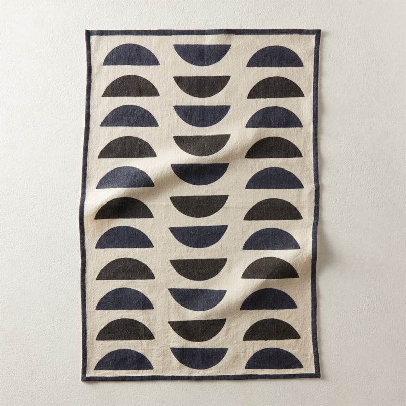 Waning Block Print Tea Towel - Image 1