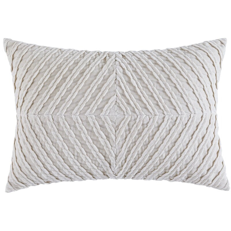 CompanyC Veronica Rectangular Velvet Pillow Cover and Insert Color: Cream - Image 0