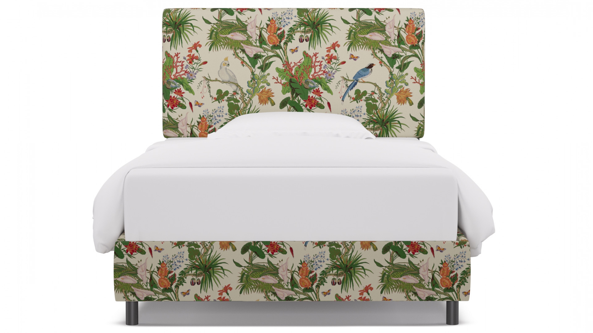 Square Back Bed, White Cinque Terra, Full - Image 0