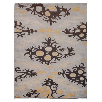 Premium Quality Floral Beige Brown Hand Knotted Wool Area Rugs - Image 0