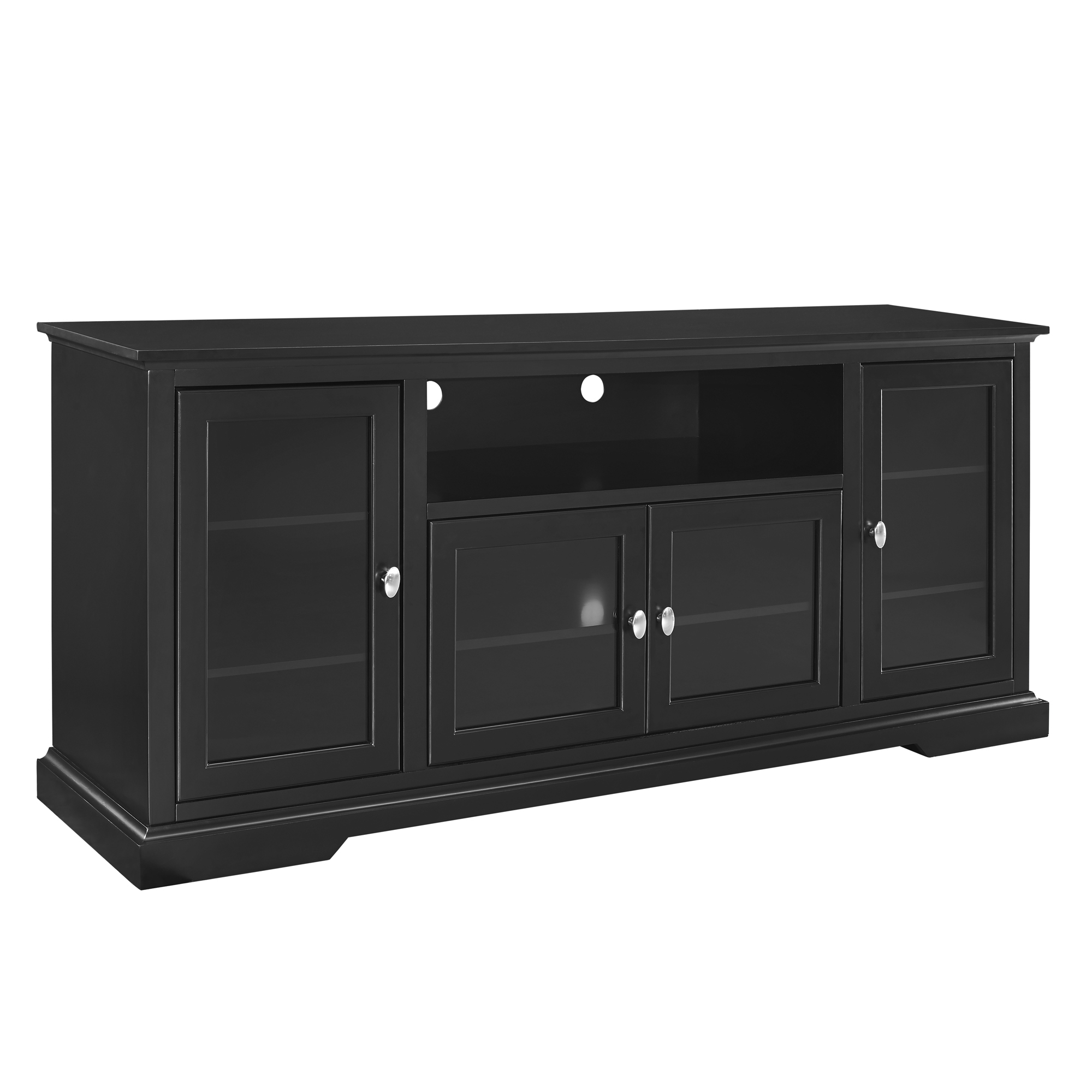70" Traditional Wood TV Stand - Black - Image 1