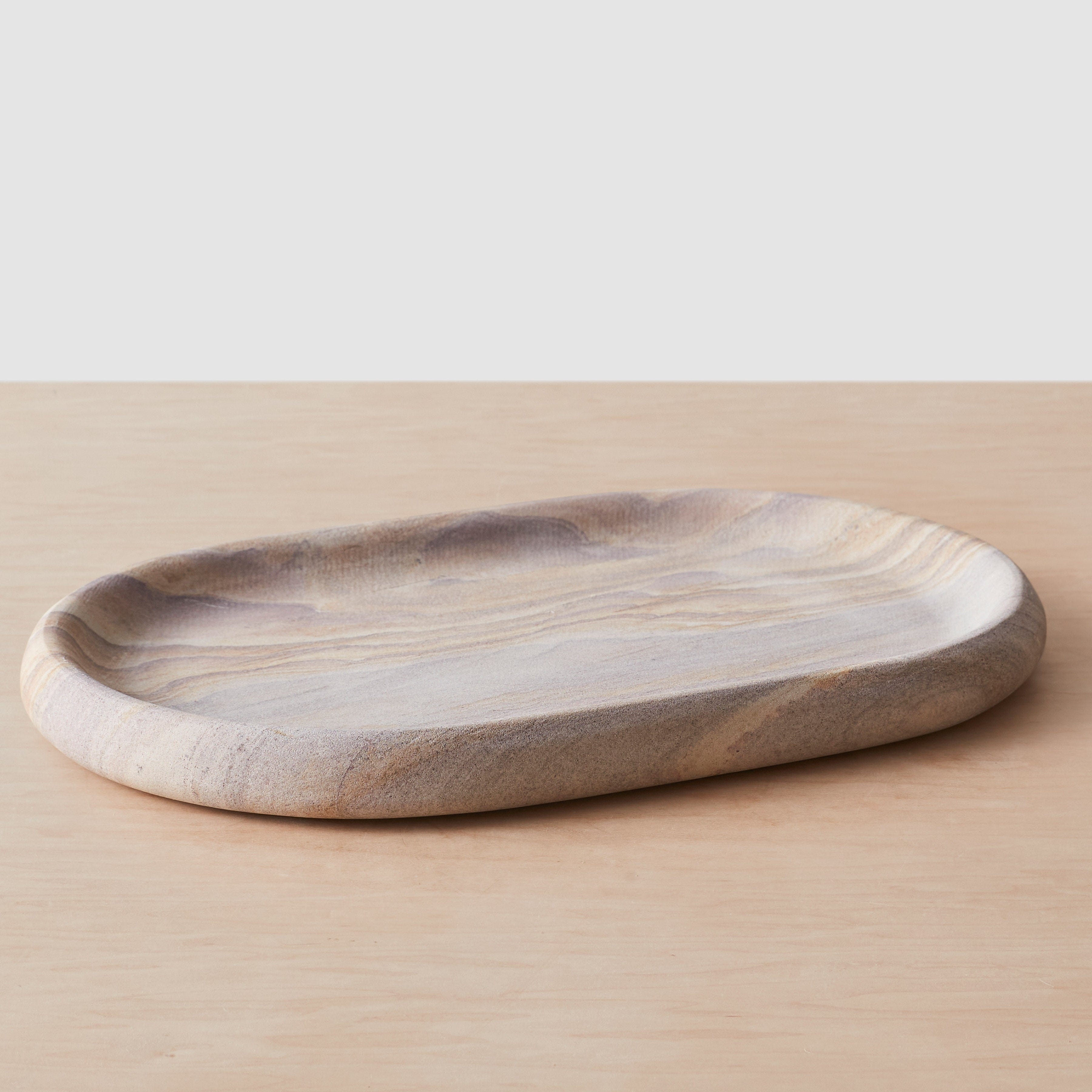 The Citizenry Eshana Sandstone Tray | Oval | Tan - Image 0