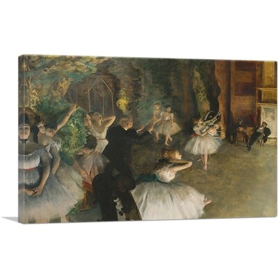 ARTCANVAS The Rehearsal Of The Ballet Onstage 1874 Canvas Art Print By Edgar Degas1_Rectangle - Image 0