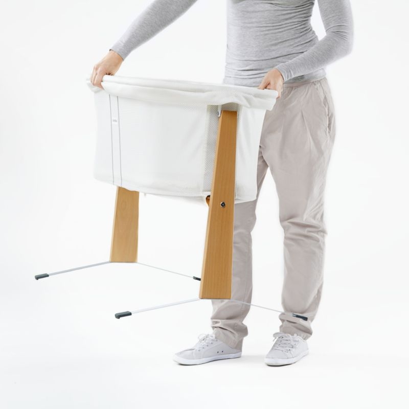 BABYBJÖRN ™ White and Wood Rocking Cradle Bassinet - Image 2