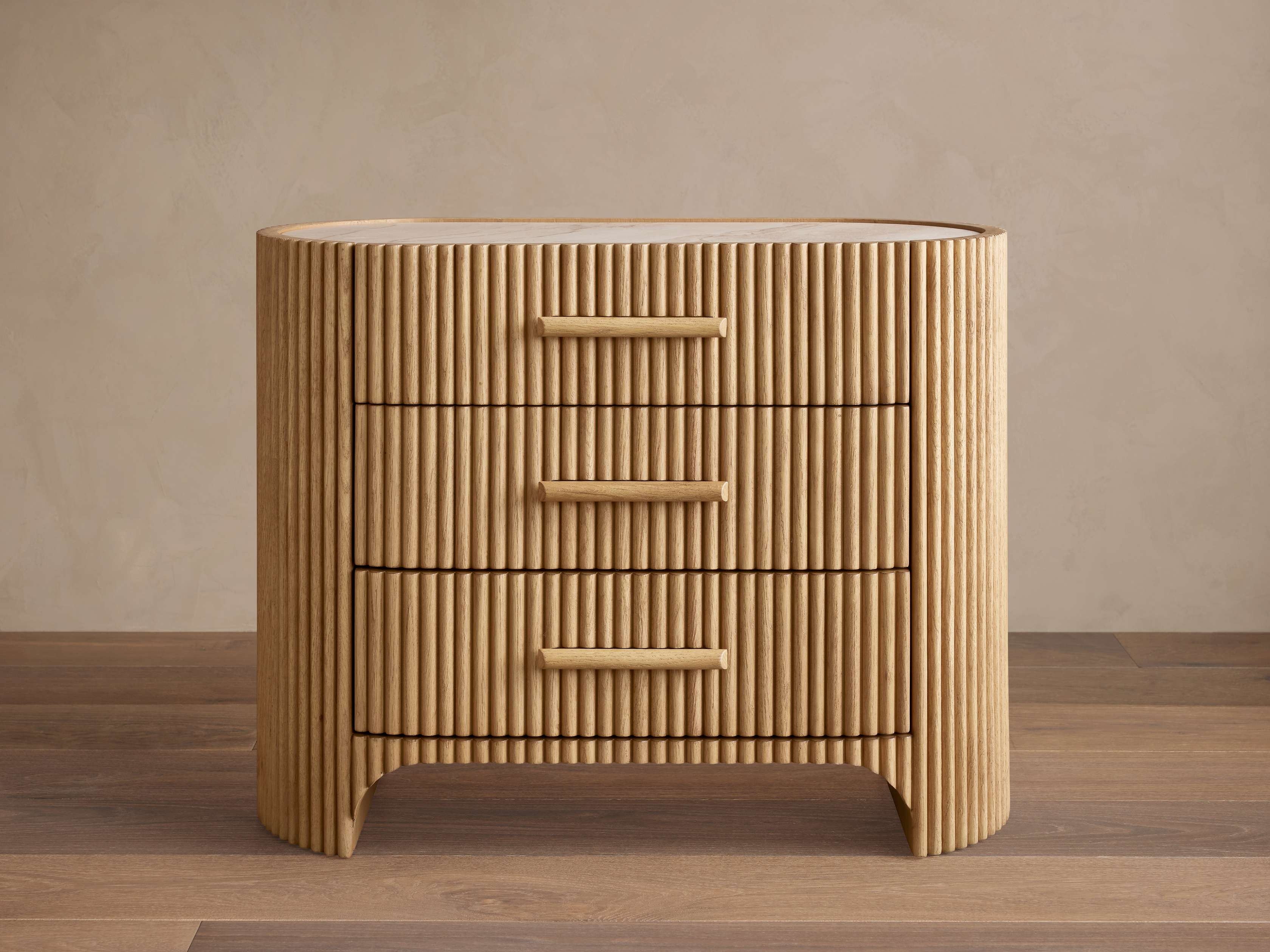 Astor Nightstand in Stone Natural  Honey/Beige Coralle - Image 0