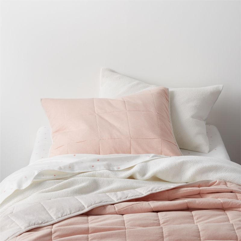 Comfy Tee Pink Reversible Cotton Jersey Kids Pillow Sham - Image 2