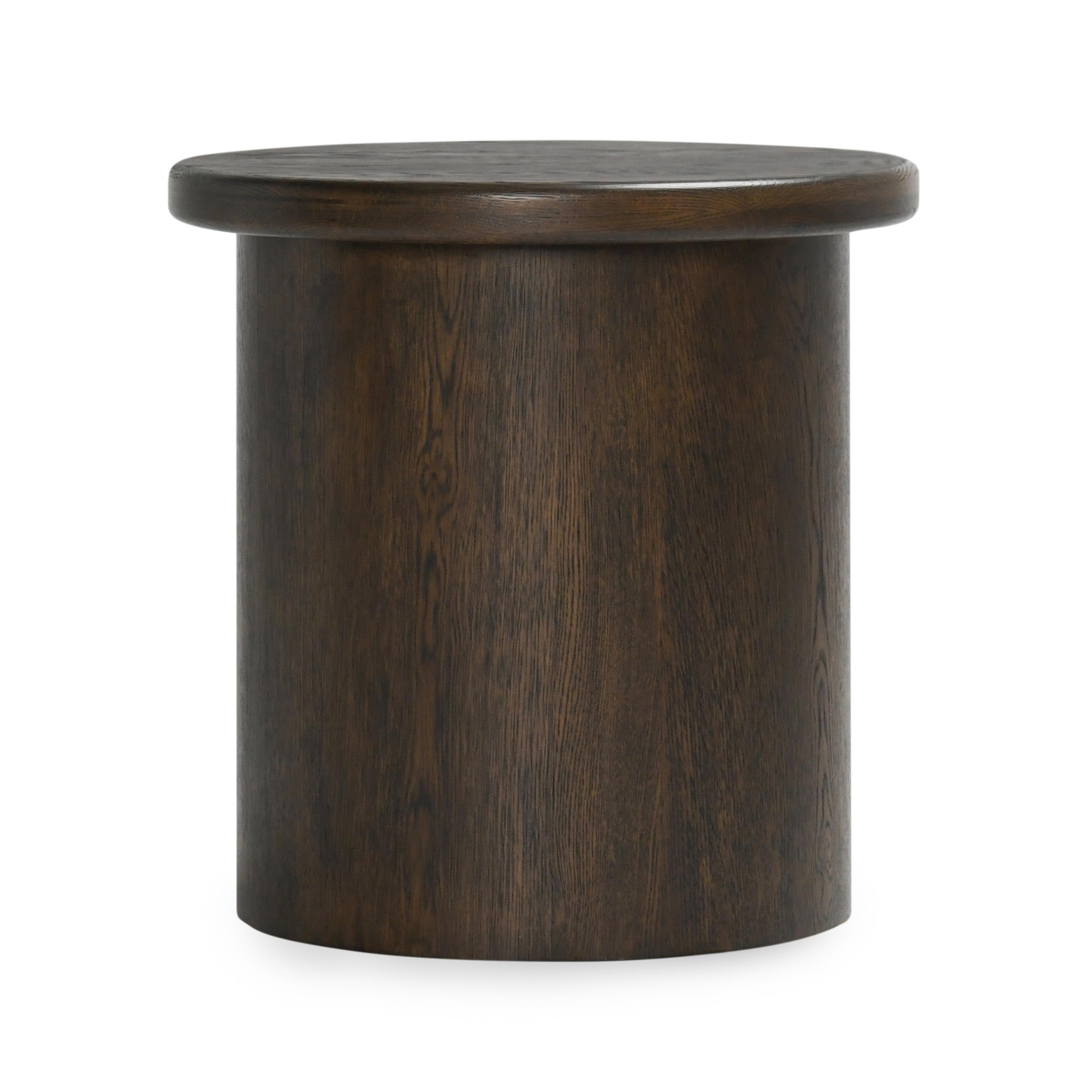 Runa Oak Veneer 22" End Table Coffee Brown - Image 0
