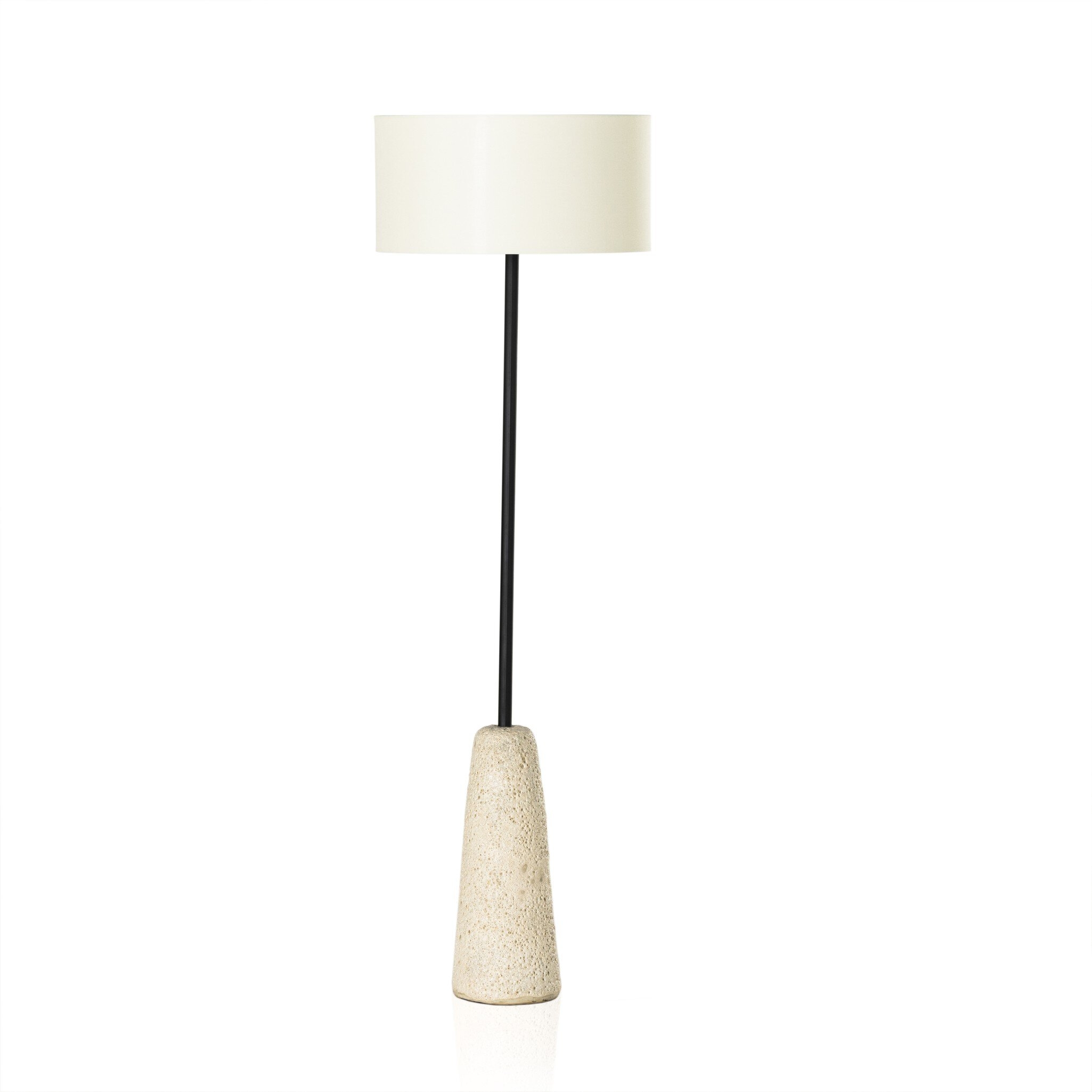 Wren Floor Lamp - Reactive White Glaze - Image 0