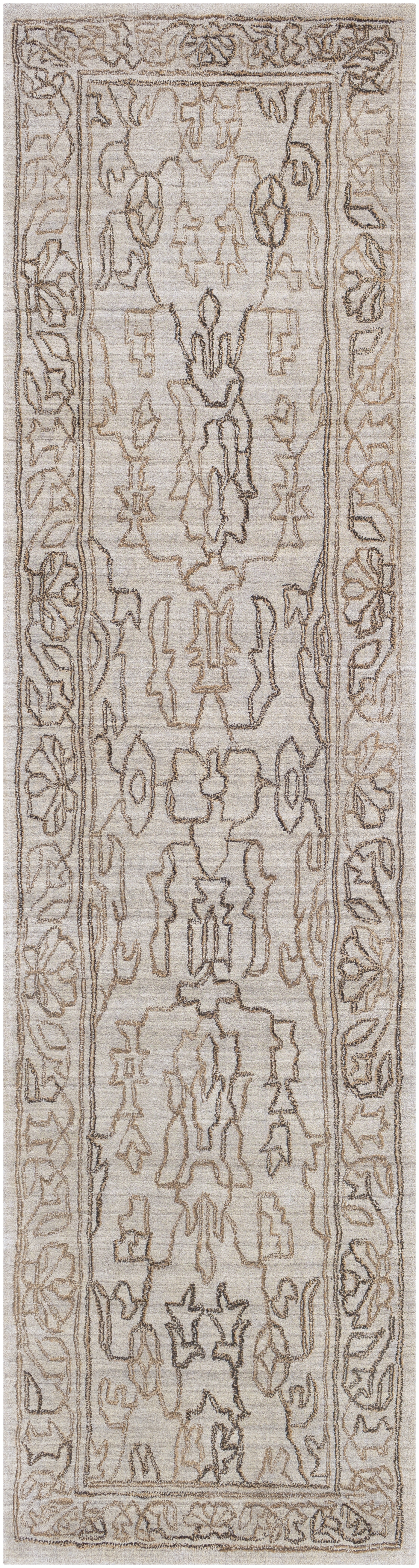 Hightower Beige Indoor 2'6" x 10' Handmade Rug - Image 0