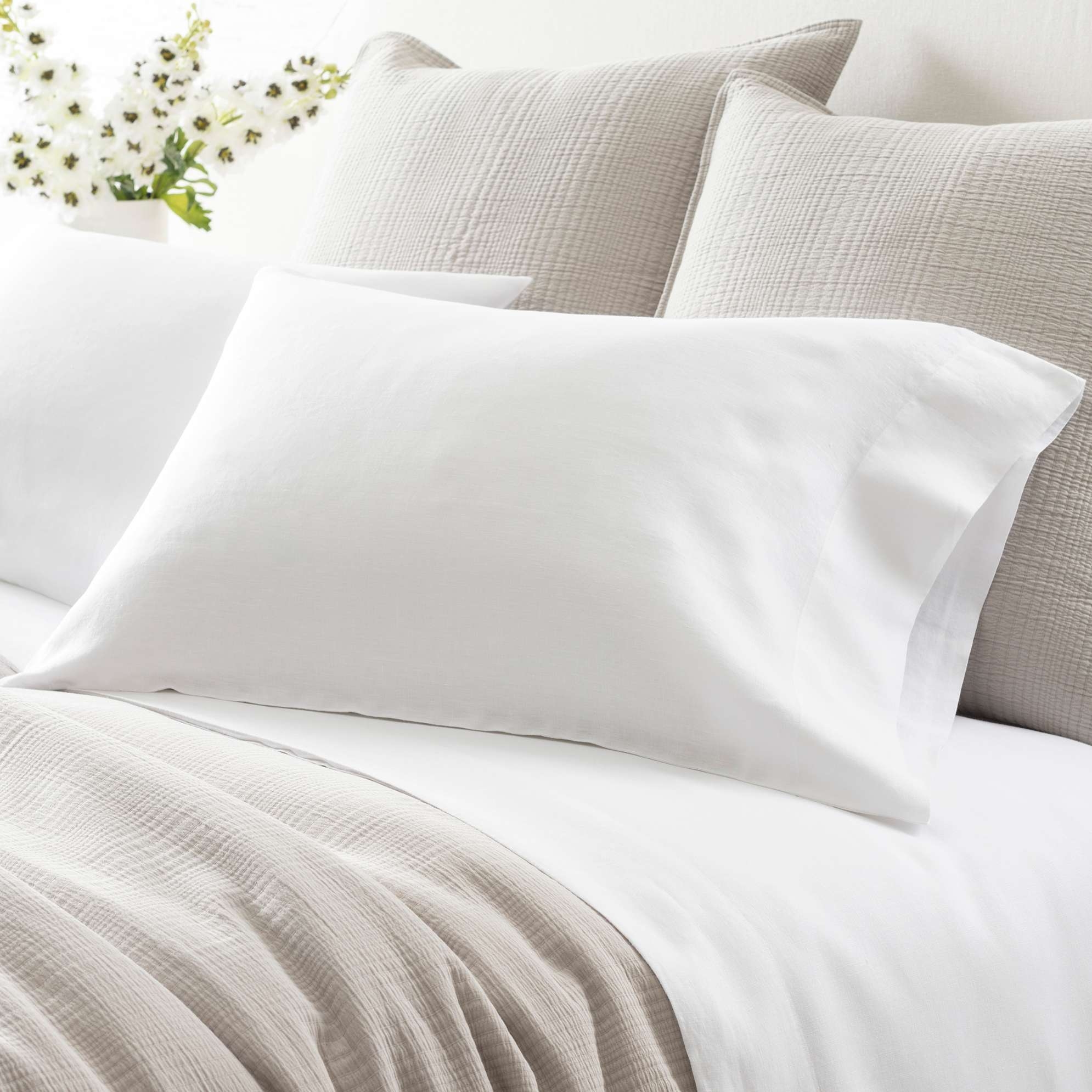 Lush Linen White Pillowcases - Image 0