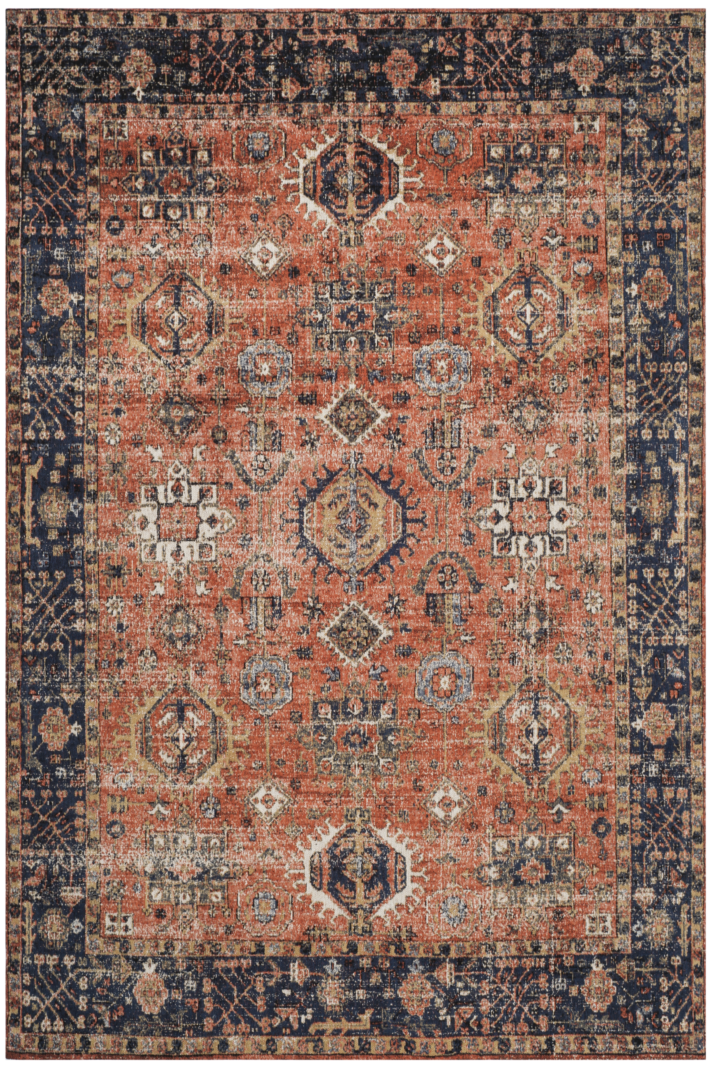 Arlo Home Woven Area Rug, CLV305P, Rust/Navy,  8' X 10' - Image 0