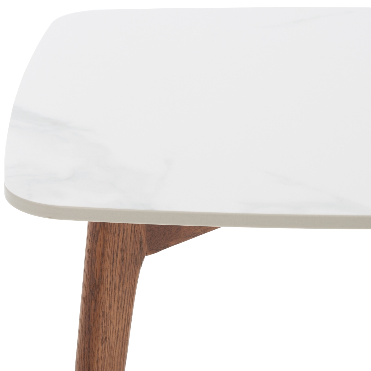 Karina Square End Table - White Ceramic Faux Marble - Safavieh - Image 2