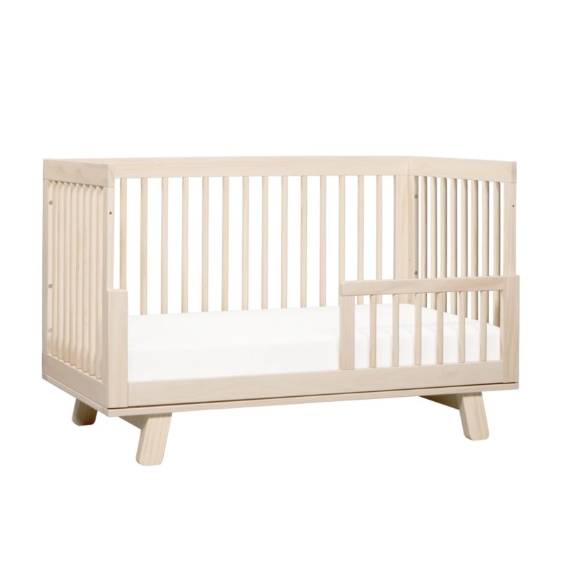 Babyletto Hudson Washed Natural Wood 3-in-1 Convertible Baby Crib with Toddler Bed Conversion Kit - Image 3