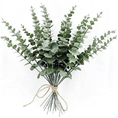 24Pcs Artificial Eucalyptus Stems Faux Eucalyptus Stems, Artificial Eucalyptus Leaves For Vase Wedding Bouquet Centerpiece Home Decor - Image 0