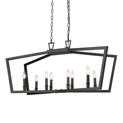 8-Light Candle-Style Modern Linear Chandelier - Image 0