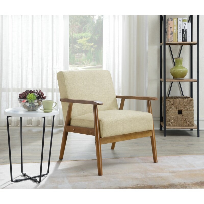 Jarin 25.38'' Wide Armchair, Beige Linen Blend - Image 5