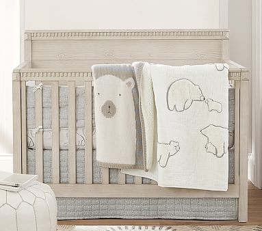 Bailey Bear Toddler Quilt, Toddler, Ivory Multi - Image 1
