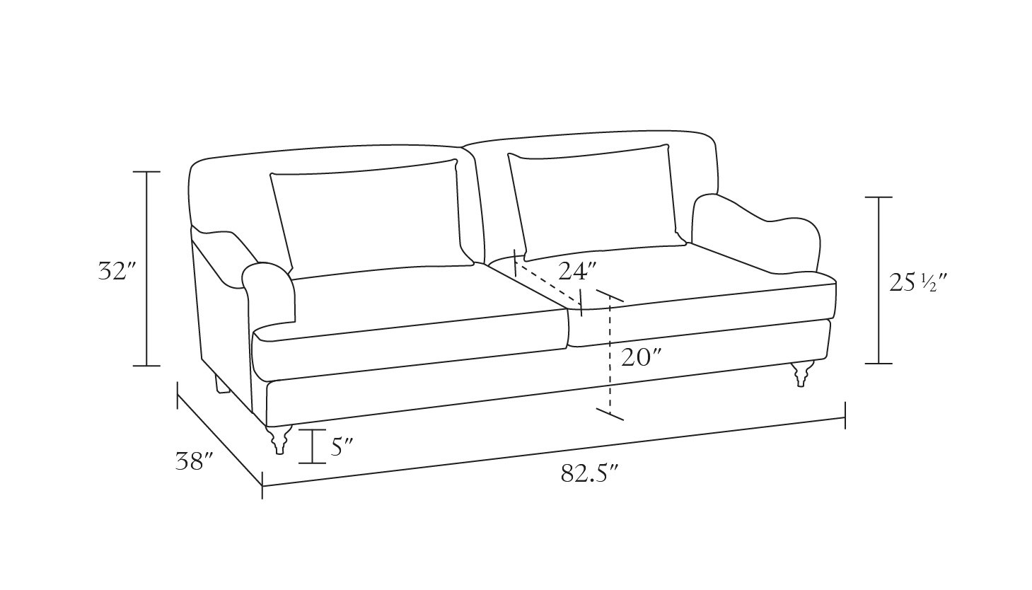 English Roll Arm Sofa, Black Market Stripe, Espresso - Image 2