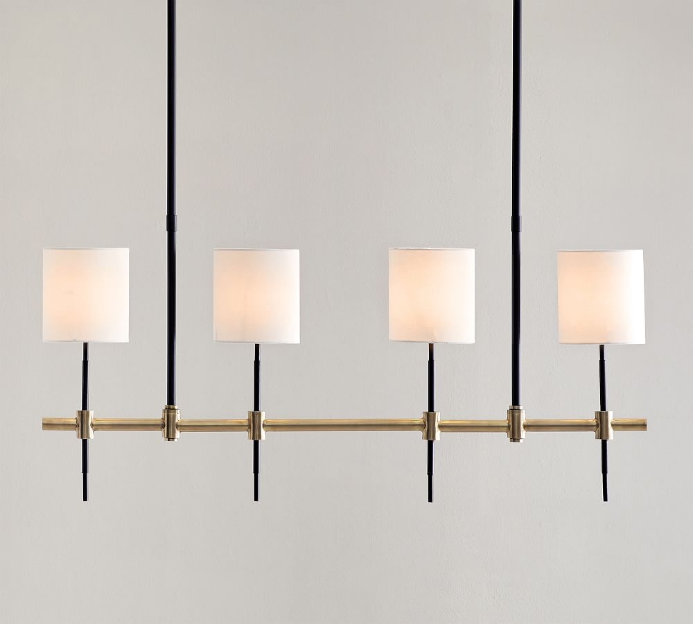Reese Metal Linear Chandelier, Bronze & Tumbled Brass - Image 1