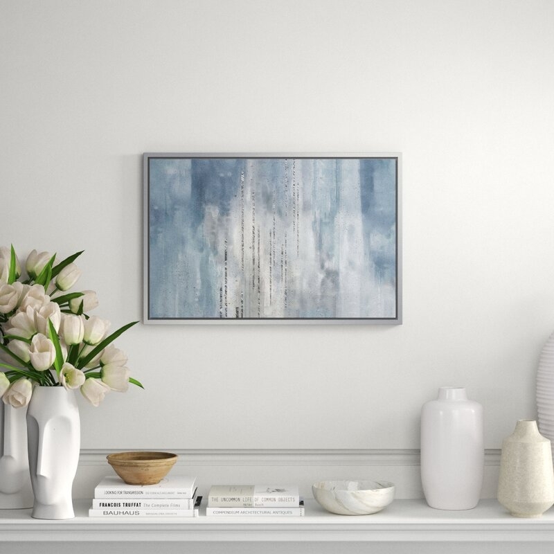 JBass Grand Gallery Collection Hues of Blue II - Floater Frame Painting on Canvas - Image 0