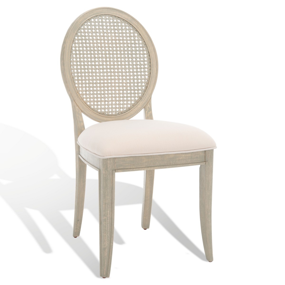 Karlee Rattan Back Dining Chair - Rustic Grey/Beige - Image 5