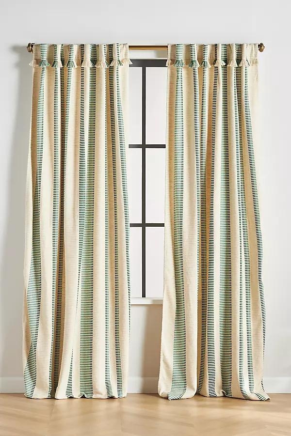 Pieced Stripe Cotton Blend Woven Curtain - Image 0