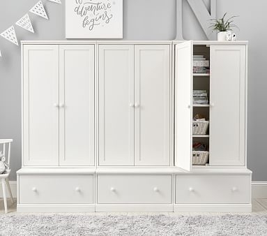 Cameron 1 Bookrack, 2 Cubby, & 3 Drawer Base Set, Simply White, In-Home Delivery - Image 1
