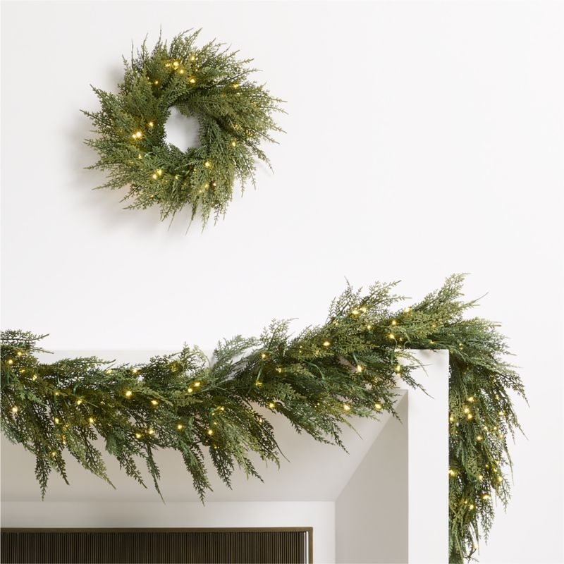 Faux Pre-Lit Hemlock Mini Wreath 14" - Image 5