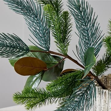 Faux Pine & Magnolia Stem, Green - Image 1