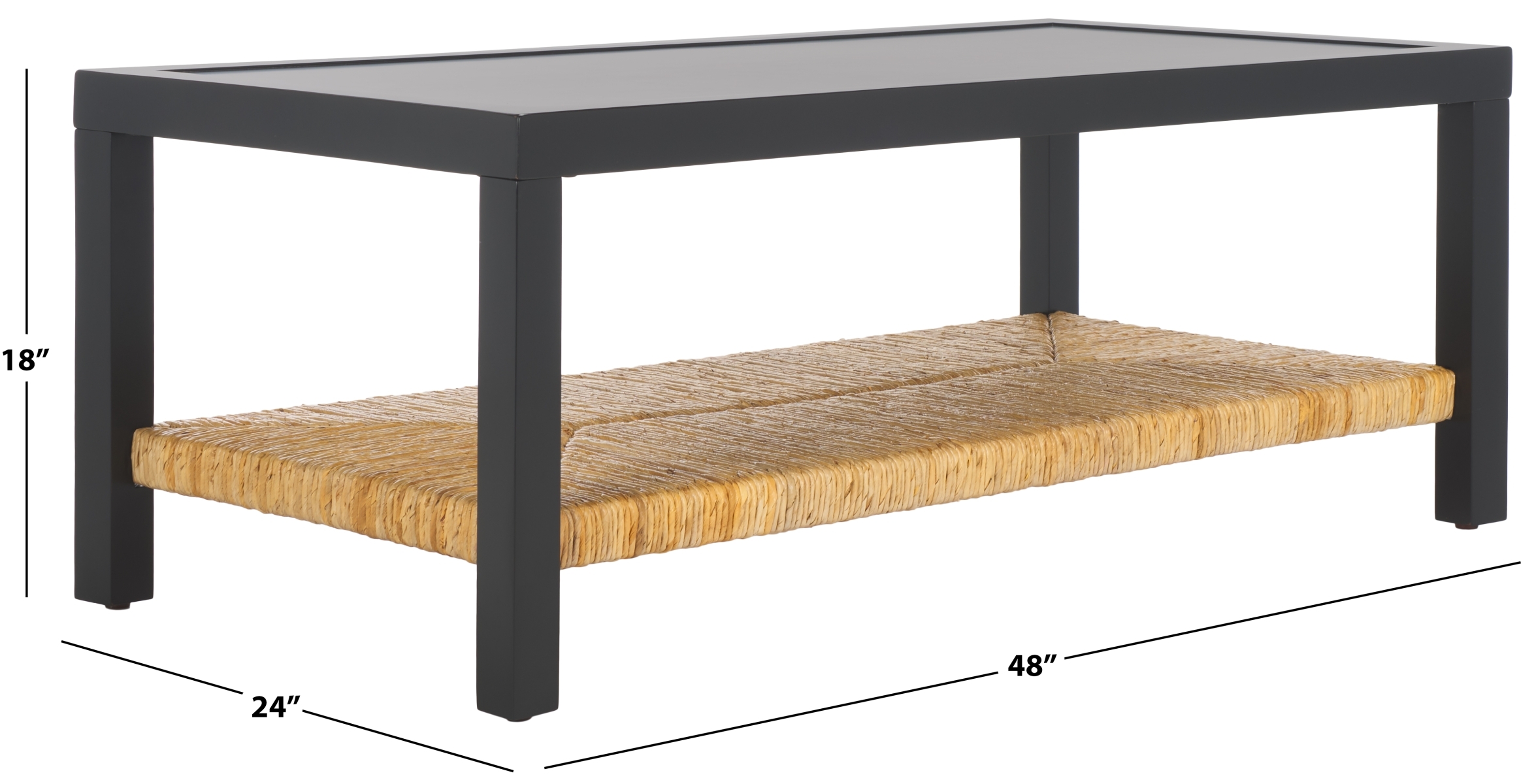 Berlynne Banana Coffee Table - Black/Natural - Image 6