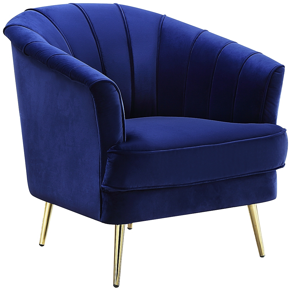 Eivor Blue Velvet Tufted Accent Chair - Style # 534Y0 - Image 0
