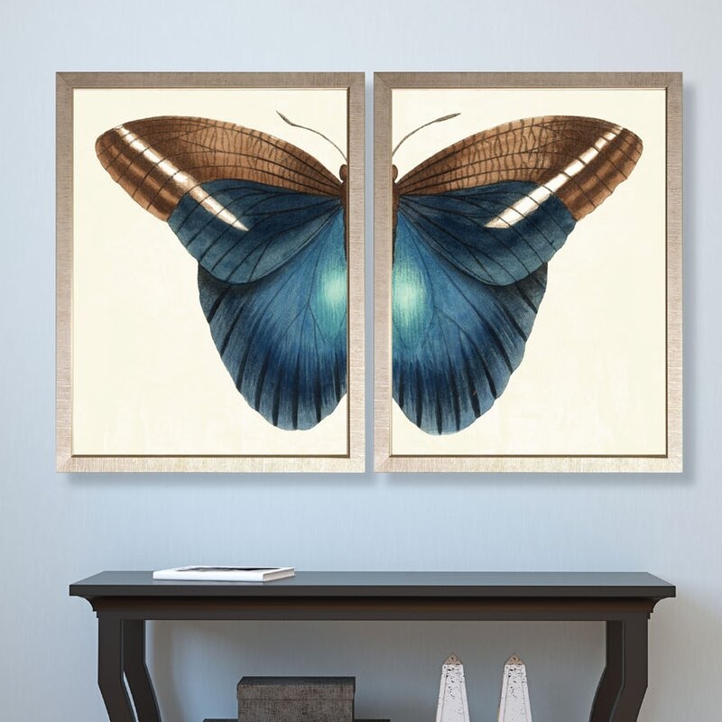'Butterfly Duo' 2 Piece Framed Graphic Art Set - Image 0