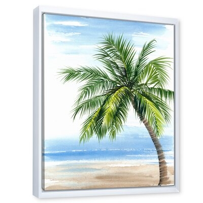 Palm Tree At The Beach Resort - Nautical & Coastal Canvas Wall Art Print - Image 0