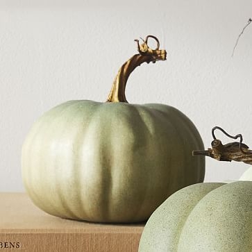 Decorative Pumpkin, Sage, Small - Image 0