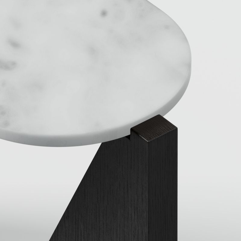 Miro White Marble Console Table with Black Ebonized White Oak Wood Base - Image 2