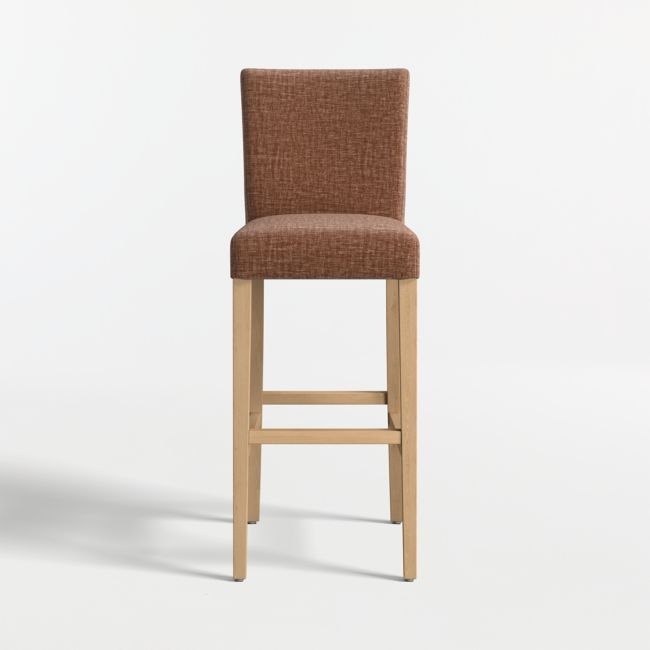 Lowe Doux Sienna Upholstered Bar Stool with Natural Wood Legs - Image 0