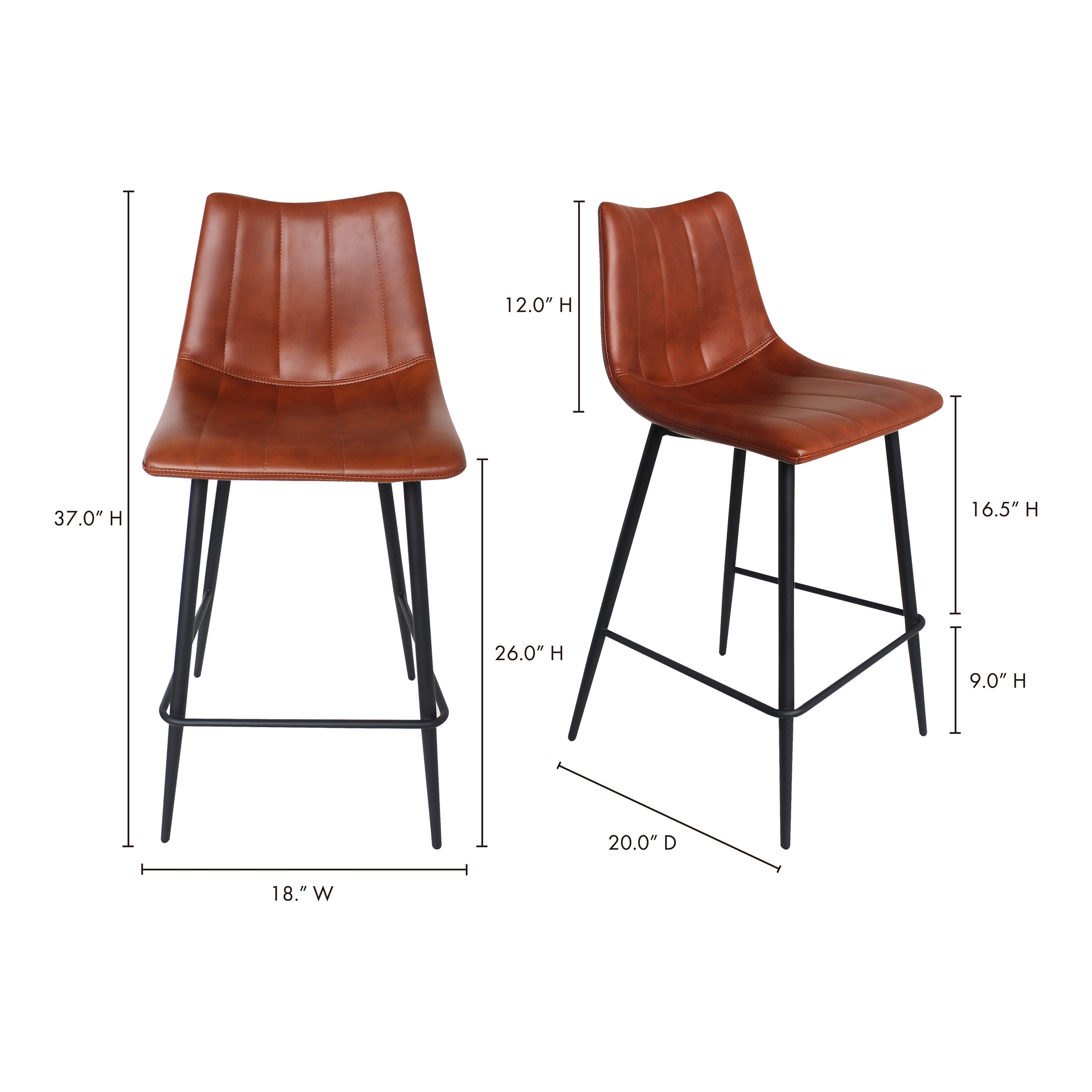 Alibi Counter Stool Brown - Set Of Two - Image 6