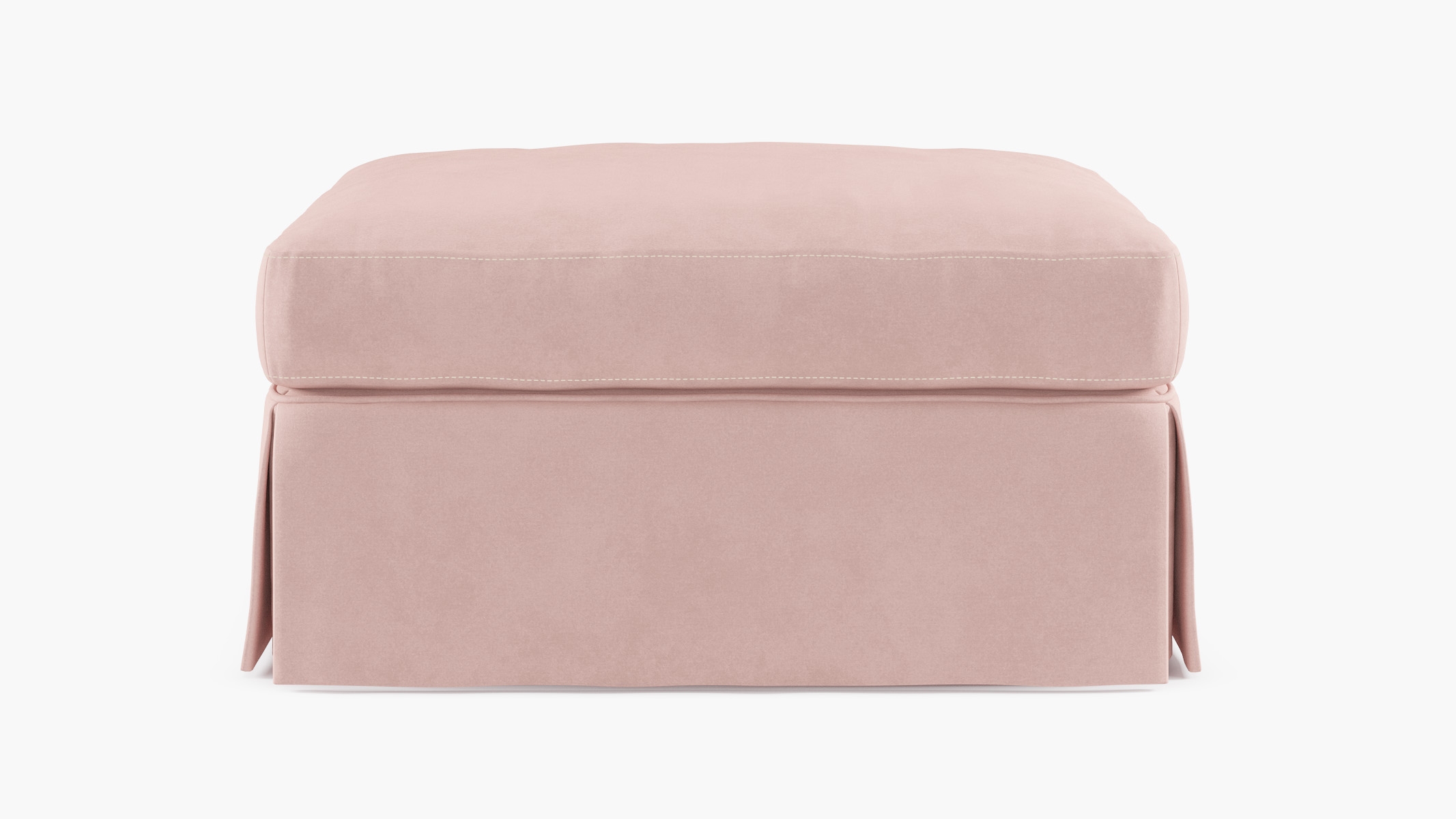 Skirted Cocktail Ottoman, Blush Classic Velvet - Image 0