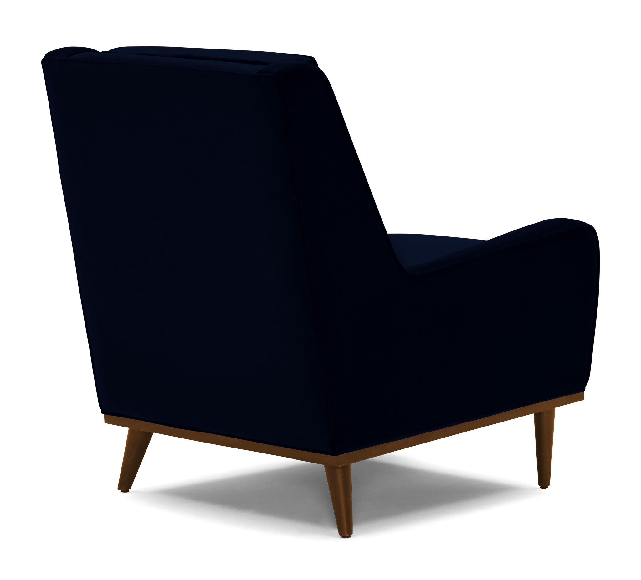 Blue Brice Mid Century Modern Chair - Bentley Indigo - Mocha - Image 3