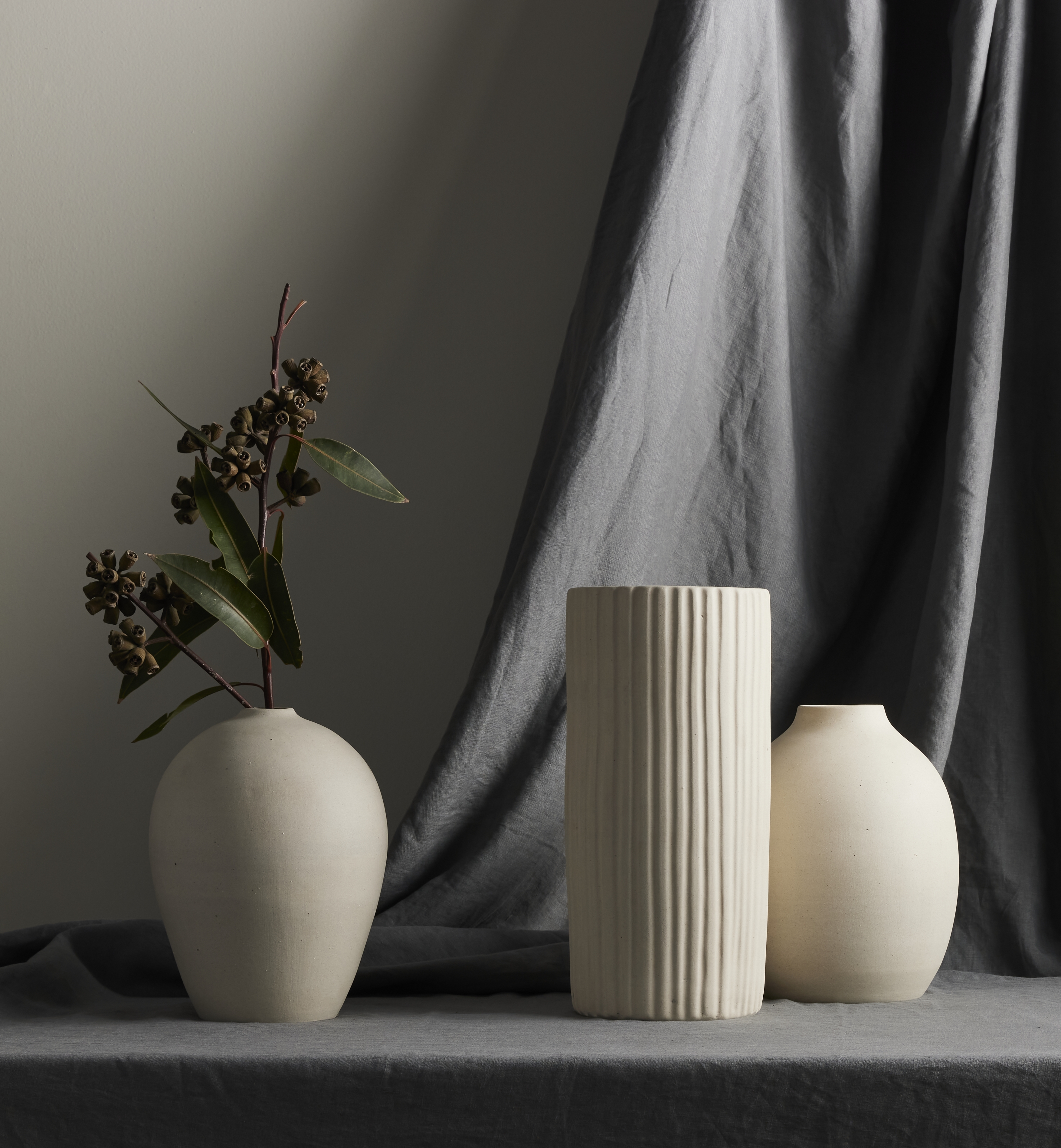 Julio Tall Vase-Cream Matte Ceramic - Image 7