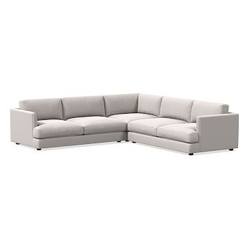 Haven Sectional Set 03: Left Arm Sofa, Corner, Right Arm Sofa, Marled Microfiber, Ash Gray, Concealed Support, Trillium - Image 0