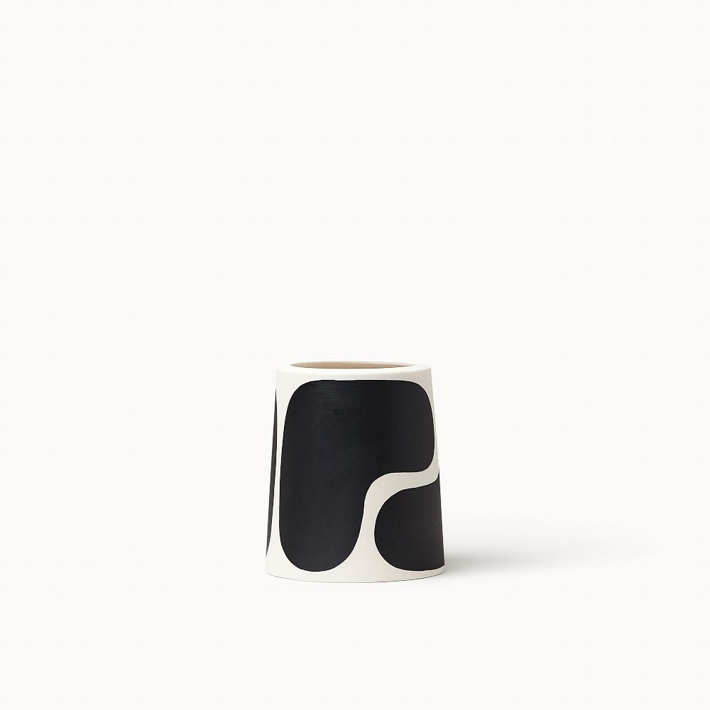 Pillar Vase, Porcelain, Short, Color Block - Image 0