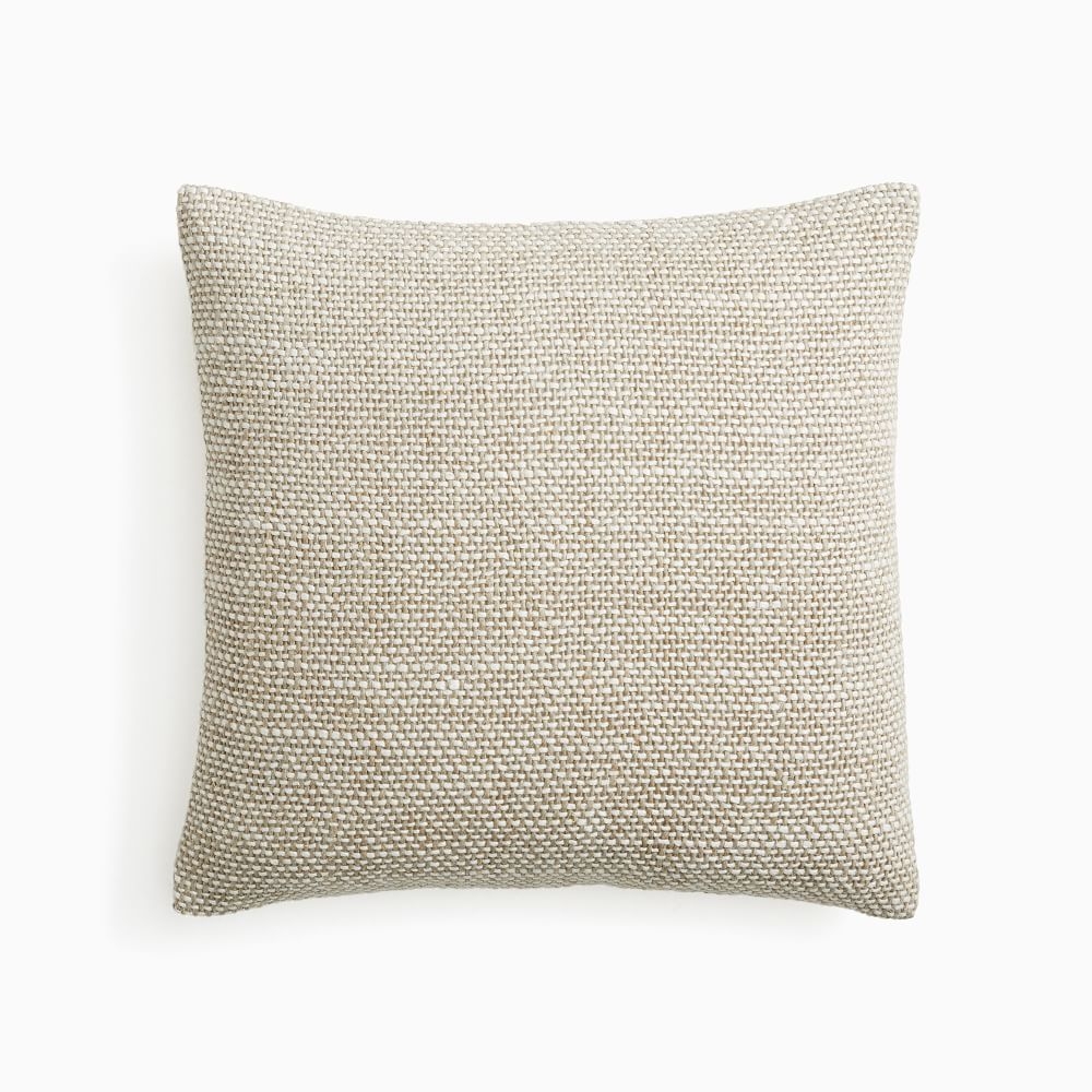 Two Tone Chunky Linen Pillow Cover, 20"x20", Natural, Set of 2 - Image 0